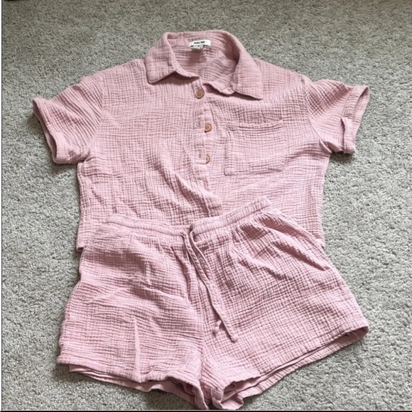 Pink Button-Up Set - Picture 1 of 3